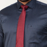 Shirt:Full Sleeve Blue Door_Regular Fit_ Stripe_296#1
